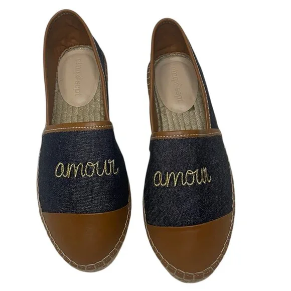 Cinq a Sept Jenna Denim Espadrille Flats European Size 39 / US 8.5 NWOT - Picture 6 of 10